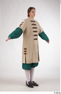  Photos Woman in Medieval civilian dress 1 Medieval clothing a poses beige jacket whole body 0002.jpg